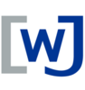 Logo mit einem großen blauen Buchstaben „W“, eingerahmt von einem grauen linken und einem blauen rechten eckigen Klammerzeichen.