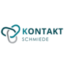 Logo mit zwei ineinander verschlungenen Kettengliedern und dem Schriftzug „Kontakt Schmiede“, das Verbinden und Zusammenarbeit symbolisiert.